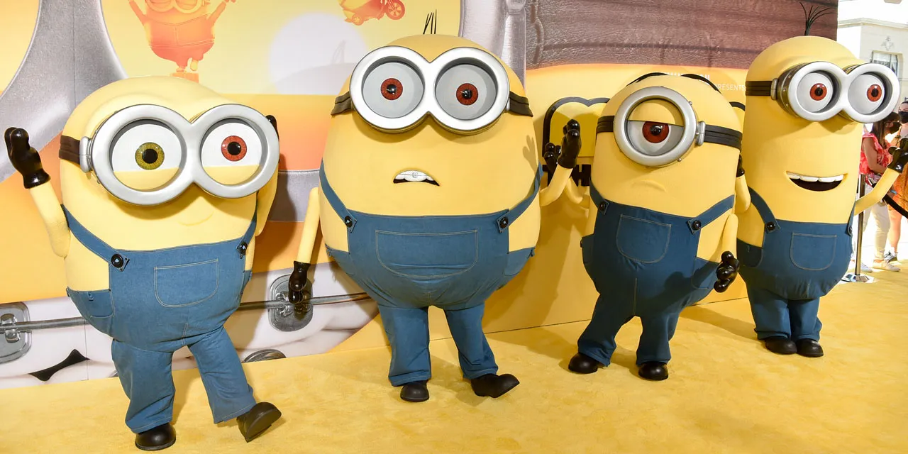 Download Because I'm Happy Minion Desktop Wallpaper | Wallpapers.com, image size:1280x640