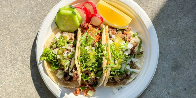 Farley Elliott Tacos at El Dollar Taqueria