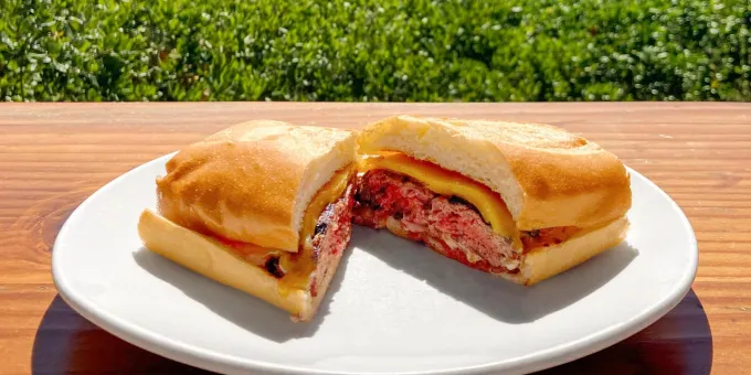 The Ambrosia Burger at Nepenthe in Big Sur, California