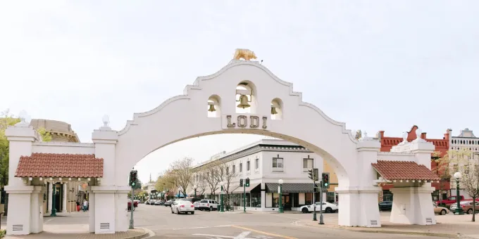 The arch in Lodi, California
