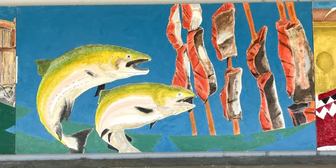 Mural from the Hoopa Valley Tribe in California