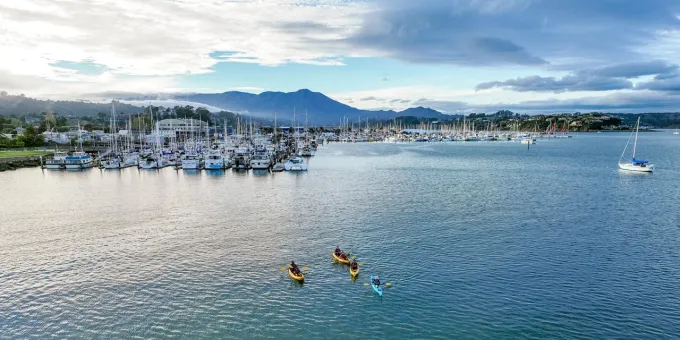 Kayakers with Sea Trek in San Francisco Bay in Sausalito, California