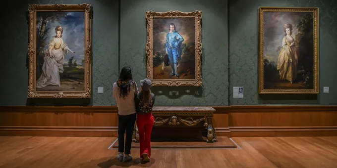 People viewing exhibit at The Huntington, in California 