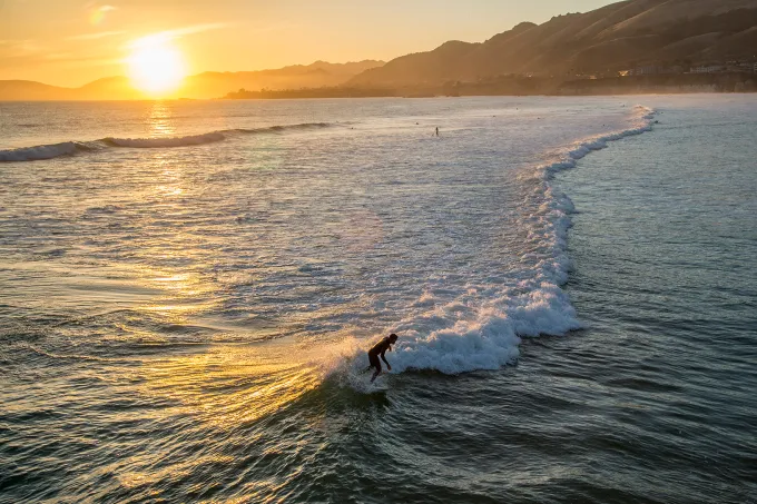 Wave crests on Pismo Beach